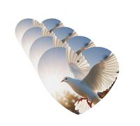 White Dove Flying In The Sun Car Air Fresheners 4 Pcs Funny Hanging Car Air Fresheners Cute Long Lasting Scented Mirror Hanging Decoration Ornaments Gift For Men Women Heart Shape