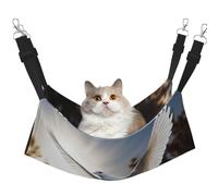 White Dove Flying in The Sun Cat Hammock for Cage Hanging Soft Pet Hammock Bed with Adjustable Straps and Metal Hooks Reversible Double Sided Hanging Bed Soft Sleeping Hammock for Cats