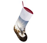 White Dove Flying in The Sun Christmas Stocking with White Plush Cuff 17" Polyester Xmas Stocking Traditional Hanging Stockings for Fireplace Mantel Xmas Tree Family Holiday Decor