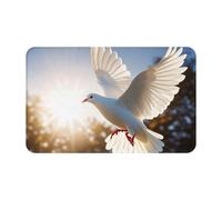 White Dove Flying in The Sun Doormat 20 X 31.5 Inch Welcome Mat Non-Slip Absorbent Bath Rug Soft Washable Floor Mat Carpet for Kitchen Bedroom Bathroom Home Decor