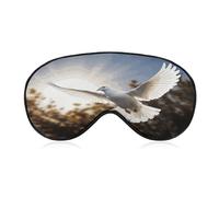 White Dove Flying in The Sun Sleep Mask for Side Sleeper Women Men Eye Mask for Sleeping Light Blocking Zero Pressure Breathable Travel Eye Cover Adjustable Soft Night Blindfold