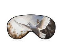 White Dove Flying in The Sun Sleep Mask Light Blocking Eye Cover Polyester Eye Mask with Elastic Strap Blindfold for Side Sleeper Sleeping Masks Face Hugging for Women Men Travel
