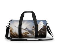 White Dove Flying in The Sun Sport Gym Duffle Travel Bag for Women Men Overnight Weekender Bag with Shoe Compartment,Wet Pocket, style, 17.7in/9in/9in