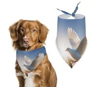 White Dove Flying in The SunPet Scarf Dog Bandana for Small Medium Large Exquisite Unique Cat Dogs Kerchief Premium Fabric Cute Triangle Cat Dogs Bibs Scarf