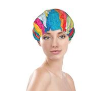 White Dove Holy Spirit Bright Colorful Modern Prints Shower Cap Double Layer Lined Waterproof Bathing Shower Hat One Size