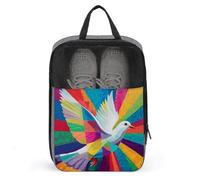 White Dove Holy Spirit Bright Colorful Modern Shoe Bag for Travel Daily Use Anti-dust Storage Carrier Golf Shoe Pouch