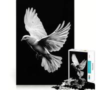 White Dove In Flight 1000 Pieces Puzzles for Teenagers Mind Boost Fun High Accuracy Cutting Craft Calming Mental Break Activity (38x26cm)