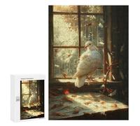 White Dove on Windowsill Puzzle 1000 Teile Schwer Puzzle Spielzeug Lernspiel Impossible Herausforderungsspielzeug Für Erwachsene Kinder 300 PCS