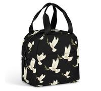 White Dove Peace Symbol Lunch Bag for Women Men Insulated Lunch Box Reusable Lunch Tote for Work Picnic Travel