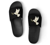 White Dove Peace Symbol Men's Slide Sandal Non Slip Shower Shoes Bathroom Slippers for Pool Beach 43 (265mm)