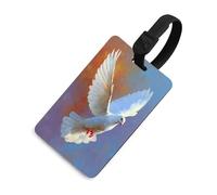 White Dove Soaring in The Sky Luggage Tag Travel Bag Suitcase Baggage Name Tags