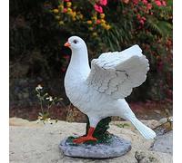 White Dove Statues, Bird on the Rocks Ornaments,Realistic Seabirds Figurine,Resin Fake Birds Crafts Sculpture Desktop Decor,B