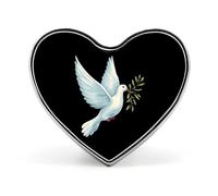 White Dove1 Peace Round Brooch Pin Lapel Pins Tie Suit Dress Accessories Wedding Birthday for Men Women