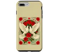 White Doves and Red Roses Art Nouveau Illustration Case for iPhone 7 Plus/8 Plus