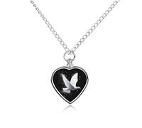 White Doves Bird Urn Necklace for Ashes Pet Dog Cat Cremation Jewellery Alloy Memorial Keepsake Pendant