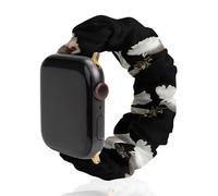 White Doves with Olives Branch Universal Scrunchie Watch Band Compatible with IWatch Series 11 10 9 8 7 Strap