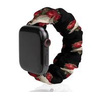 White Doves with Red Roses Elastic Smartwatch Replacement Bands