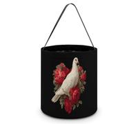 White Doves with Red Roses Halloween Tricking Or Treating Bag