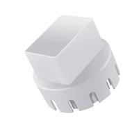 White Downspout Adapter, Roof Gutter Drainage Accessory, Downpipe Converter Connector for 3" or 4" Round or Corrugated Drain Pipes(S)