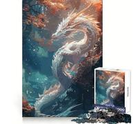 White Dragon Beast Fantasy Adult Jigsaw Puzzle1000 Pieces Mind Wellness Serene Activity Sharp Edges (50x75cm)
