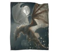 White Dragon Flies to The Moon Blankets, Soft And Lightweight All Season Throws,Bedding for Kids And Adults,for Picnics,Travel,Home Decoration,40x50inch(100x130cm)