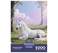 White Dragon Horse, 1000-piece Puzzle, A Mindful Pastime for Relaxation And Skill-building, Great for Interior Décor, Suitable for Ages 10+, Horse, 38x26cm/1000pcs