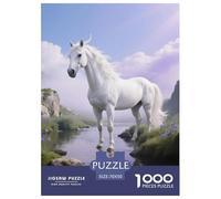 White Dragon Horse, 1000-piece Puzzle Set, Mindful And Creative Indoor Activity, Great for Collectors, Suitable for Ages 14+, Horse, 70x50cm/1000pcs