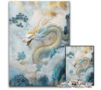 White Dragon in Clouds 1000 Pieces Puzzle Gifts Jigsaw Puzzles for Adults Gift for Men And Women Daily Special Occasion 1000 PCS(75x50cm)