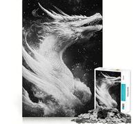 White Dragon in Space Adult Jigsaw Puzzles1000 Pieces Brain Game Gift High Precision Die Cut Relaxing Indoor Group Activity (50x75cm)