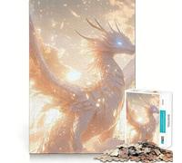 White Dragon in The Clouds Jigsaw 1000 Pieces Memory Skill Fun Smooth Edge Perfect Interlock Fun-filled Way to Fill Empty Hours (38x26cm)