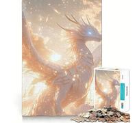 White Dragon in The Clouds Jigsaws for Adults1000 Pieces Brain Memory Game Fine Cut Premium Finishing Engaging Way to Pass Free Hours (38x52cm)