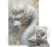 White Dragon King Jigsaw Puzzles 1000 Pieces Think Training Quiet Recreation Defined Edges Heartfelt Gift (50x75cm)