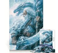 White Dragon Lord 1000 Piece Jigsaw Puzzle for Teenagers Smart Training Cozy Pastime Flawless Cut Bday Surprise (38x26cm)