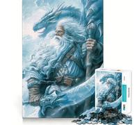 White Dragon Lord Jigsaw 1000 Piece Mind Skill Play Stable Fit No Shifting Parts Enjoyable Pastime for Long Weekends (50x75cm)