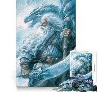 White Dragon Lord Jigsaws 1000 Pieces for Adults Mind Clarity Mind Calming Fun Fine Edges Perfect Present (38x52cm)