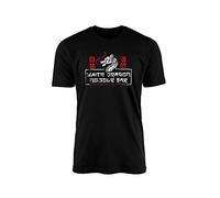 White Dragon Noodle Bar T-Shirt - Dystopian Future Oriental Buffet Novelty Tee Top Design 100% Combed Cotton High Density Extreme Comfort (Black, M)