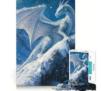White Dragon on Mountaintop Jigsaw Puzzles 1000 Piece for Adults Recall Fun Play Firm Fit Secure Assembly Family Fun Night Activity (38x26cm)