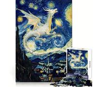 White Dragon Starry Night Jigsaw Puzzles 1000 Pieces Think Training Quiet Recreation Defined Edges Heartfelt Gift (38x26cm)
