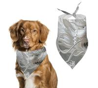 White Dragon Style Dog Bandanas for Feeding Grooming, Triangle Pet Bibs for Cats & Dogs Washable Fashion Pets Scarf for Party Travel 27.6 X 11.8 Inch