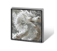 White Dragon Style Suit Lapel Pin Fashion Lapel Pins for Men Women for Backpacks Funny Hat Brooch Pin Personalized Bag Lapels Badge Metal Novelty Buttons & Pins (Square)