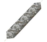 White Dragon Style Table Runner for Dining Table, Short Plush Runners Washable & Durable Tablerunner Modern Home Decor for Wedding, Kitchen, Holiday 178*33cm