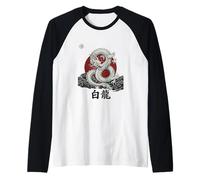 White Dragon The Azure Beast Raglan Baseball Tee
