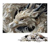White Dragon with Pearls 1000 Pieces Puzzles for Adults Puzzles for Adults for Teenagers Couples And Friends for Birthdays Christmas 1000 PCS(38x26cm)
