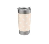 White Dragonfly Odonata Flying Pastel Orange Stainless Steel Insulated Tumbler