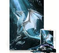 White Dragons Resurgence 1000 Piece Jigsaws for Adults Recall Power Light Enjoyment Precise Edges Meaningful Gift (38x26cm)