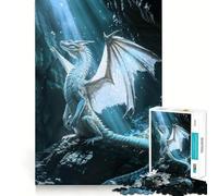 White Dragons Resurgence Jigsaw Puzzle 1000 Pieces Mental Focus Game Precision Cut Smooth Edges Absorbing Activity for Quiet Nights (38x52cm)