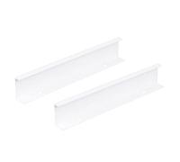 White Drawer Pull Handles Hidden Furniture Door Handles 2 Pcs Kitchen Cupboard Pulls Extended Bedroom Wardrobe Handles Knobs, Aluminum Alloy (Length 50mm)