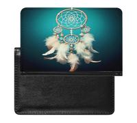 White Dream Catcher Feather Passport Holder with Card Slots Portable Passport Cover Compact Waterproof Passports Protector