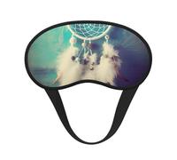 White Dream Catcher Feather Sleep Mask for Side Sleeper Soft Breathable Sleeping Eye Mask Blackout Silk Eye Sleep Shade Cover with Elastic Strap Night Blindfold for Women Men Travel Nap