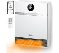 (White) Dreo Smart Electric Wall Heater, 28dB Silent Ceramic Space Heaters for Home, Low Energy, 30 Oscillation, Adjustable Thermostat, 24H Time...